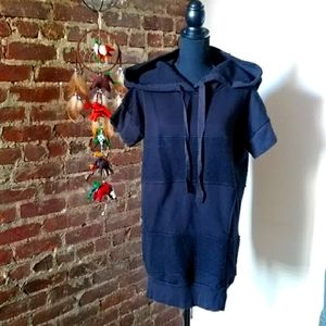 MM6 Black Hooded Sweatshirt Tunic with Pockets Size S